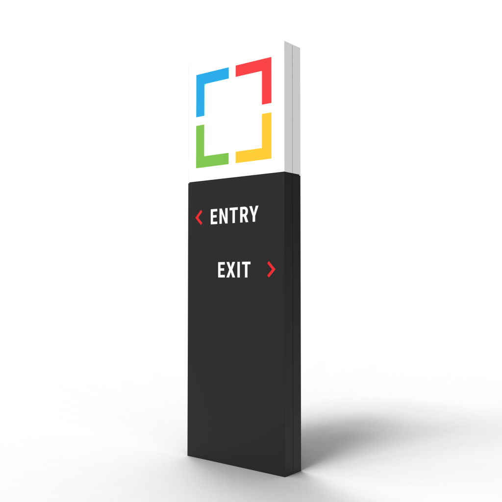 Directional Traditional Signage with Coates' logo and sign to entry and exit.